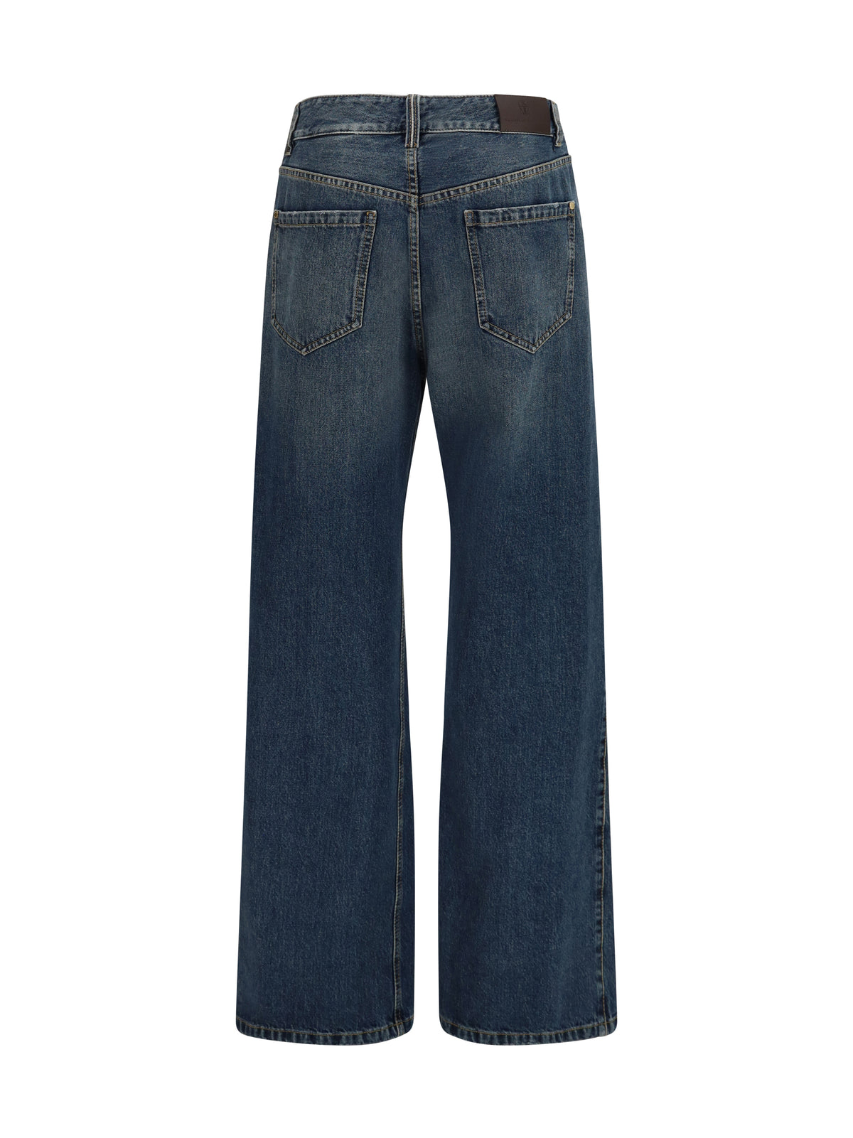 Brunello Cucinelli Wide-leg cotton denim Jeans - Aged Blue Denim