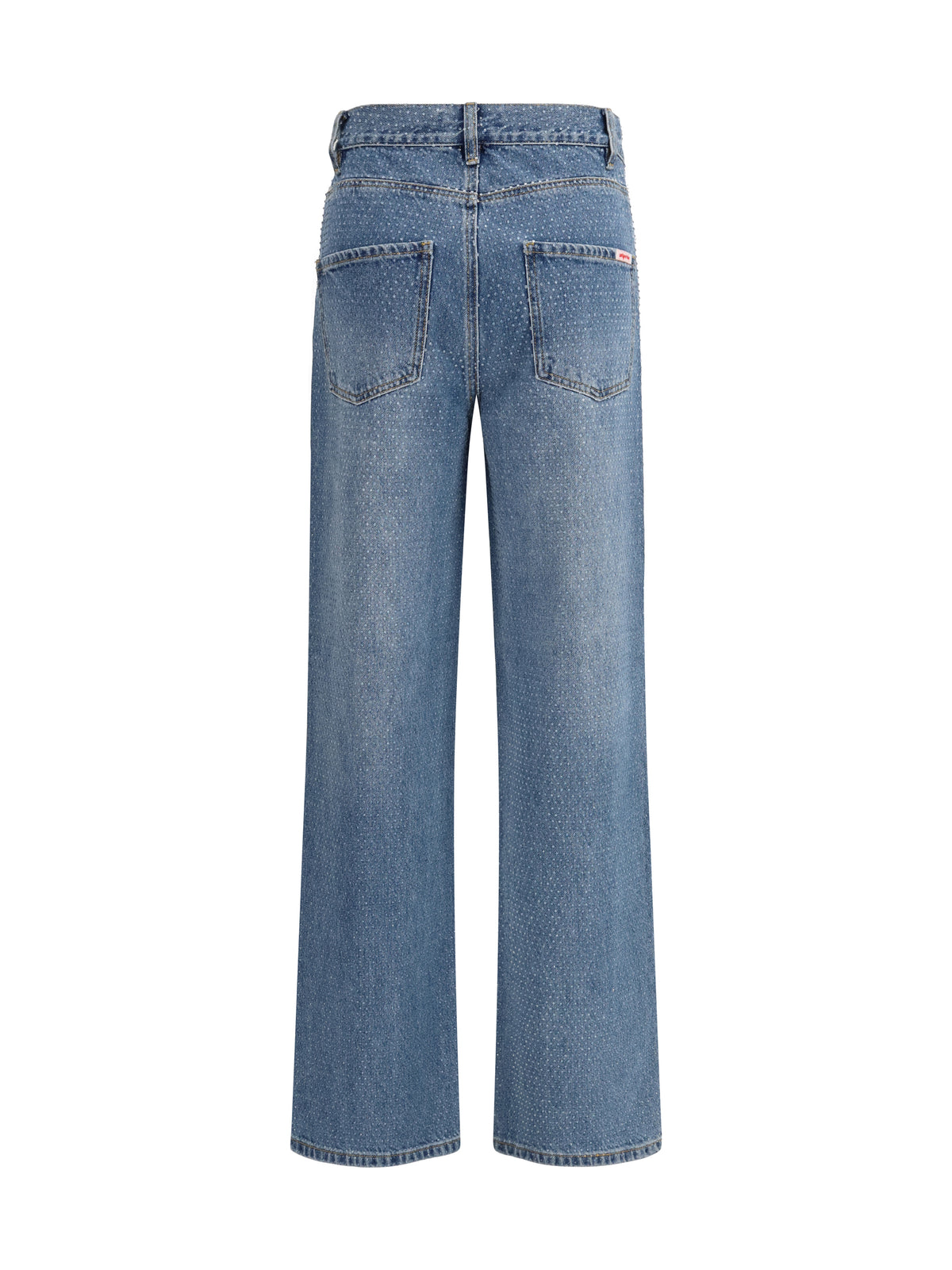 Self-Portrait Straight-leg Jeans with all-over rhinestones - Blue