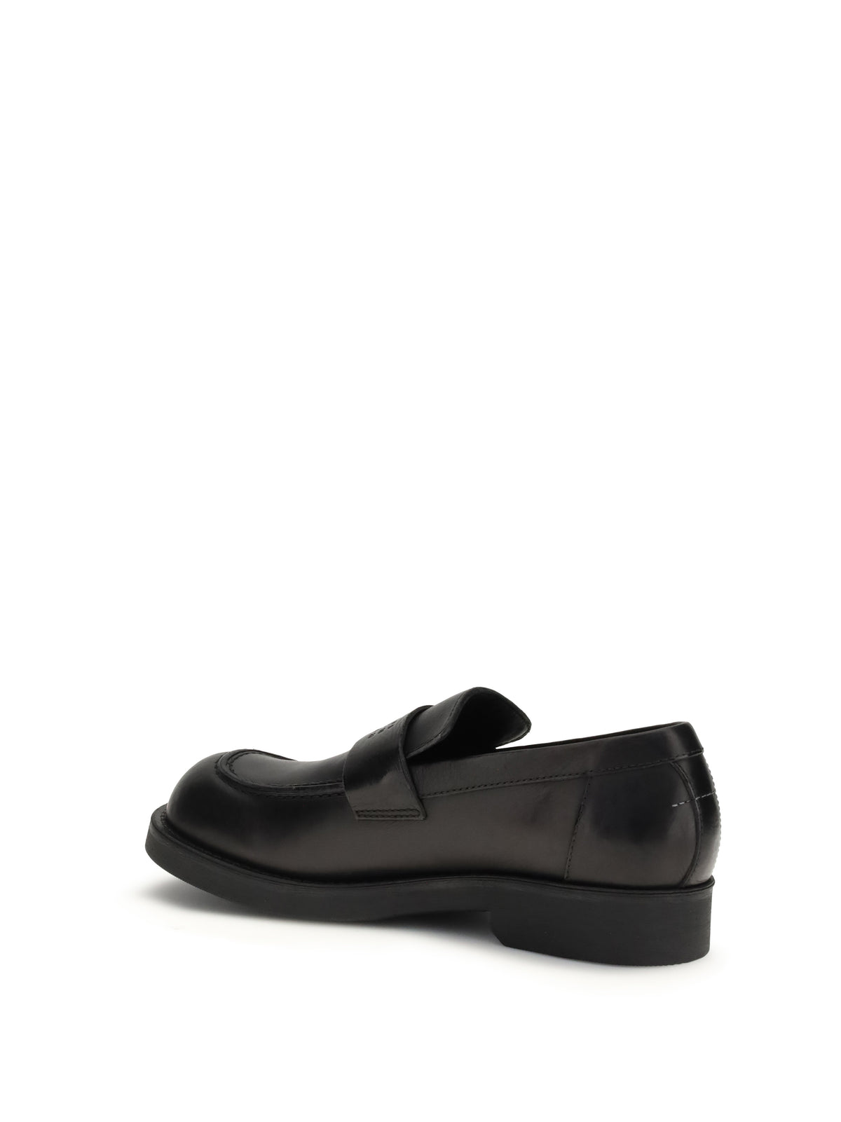 MM6 Maison Margiela Loafers with visible topstitching - Black