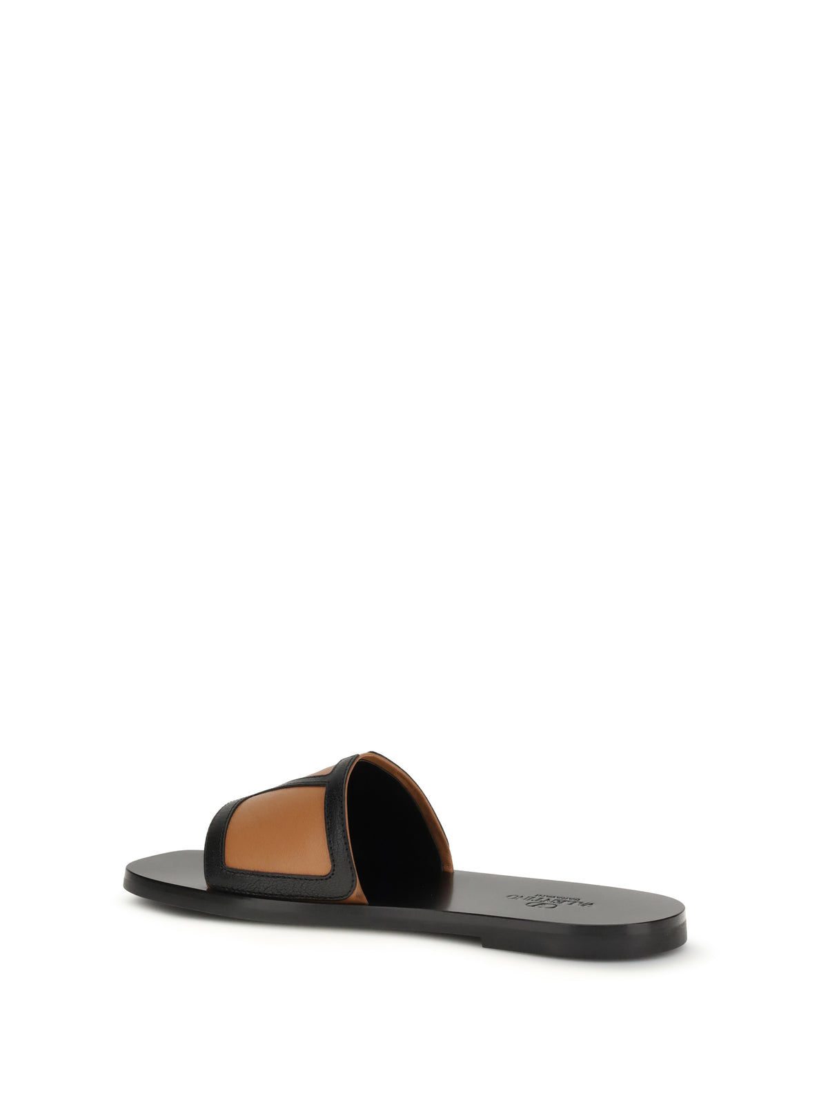 Valentino Garavani Viva Superstar slide Sandals - Black/Roasted Pecan