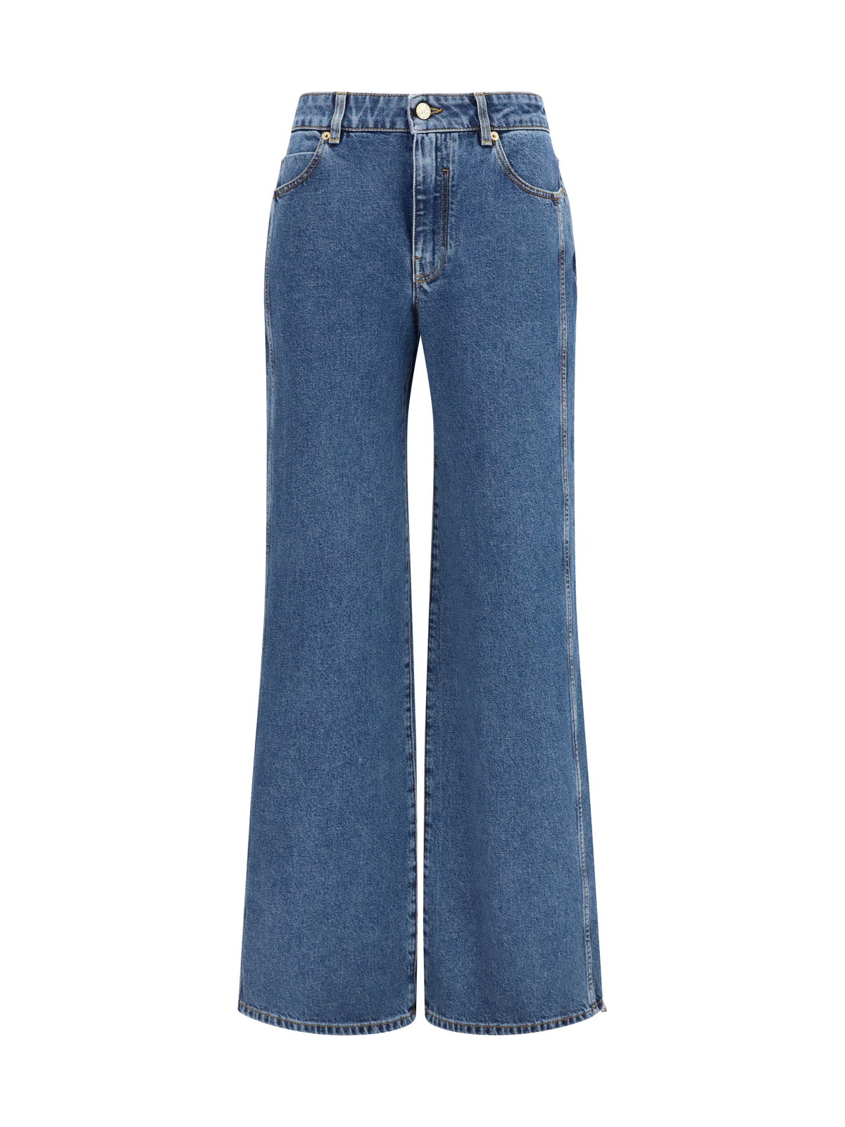 Balmain Straight wide-leg Jeans - Bleu Jean Fonce