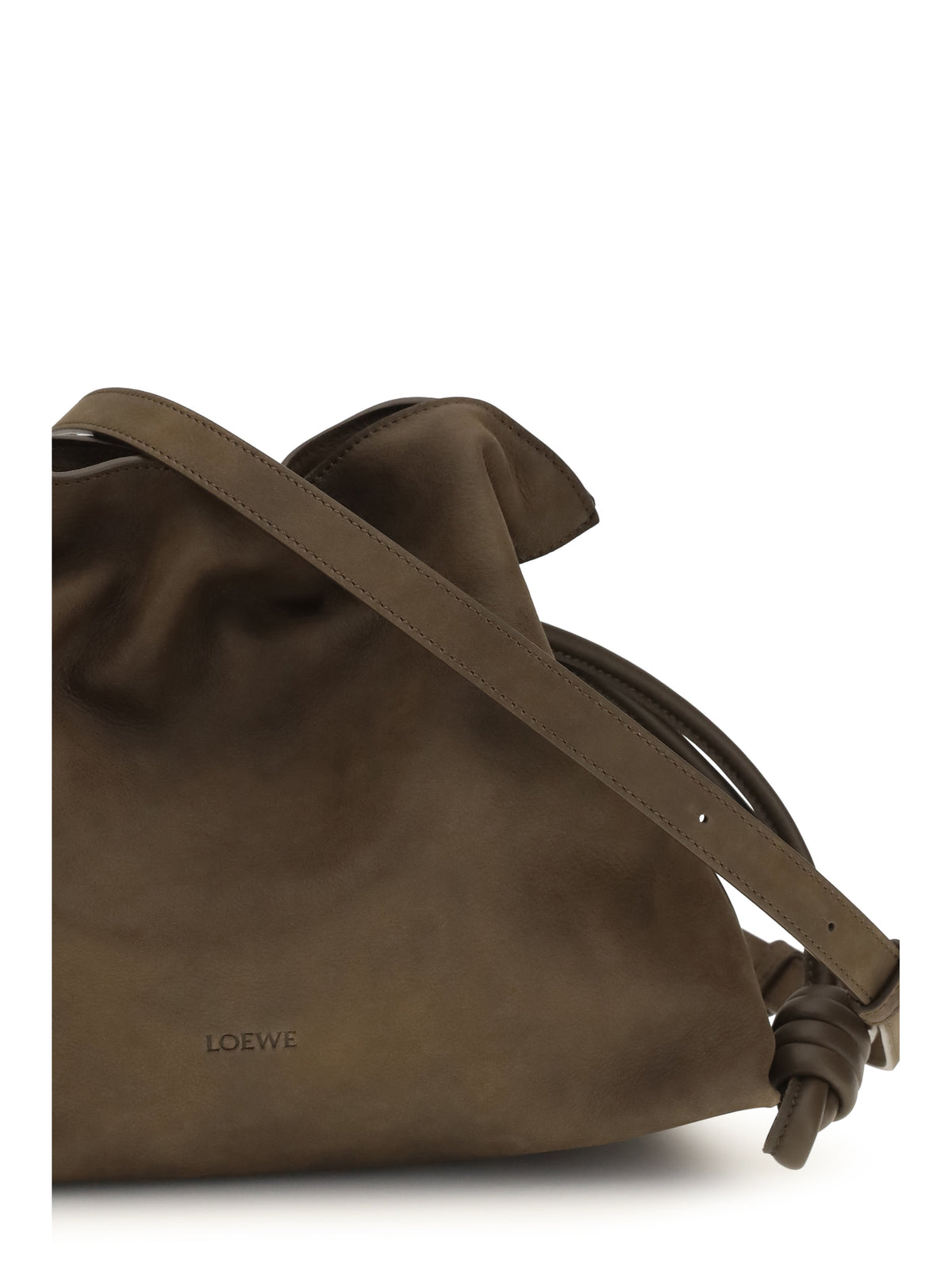 Loewe Medium Flamenco Clutch in garnet nubuck - Tundra