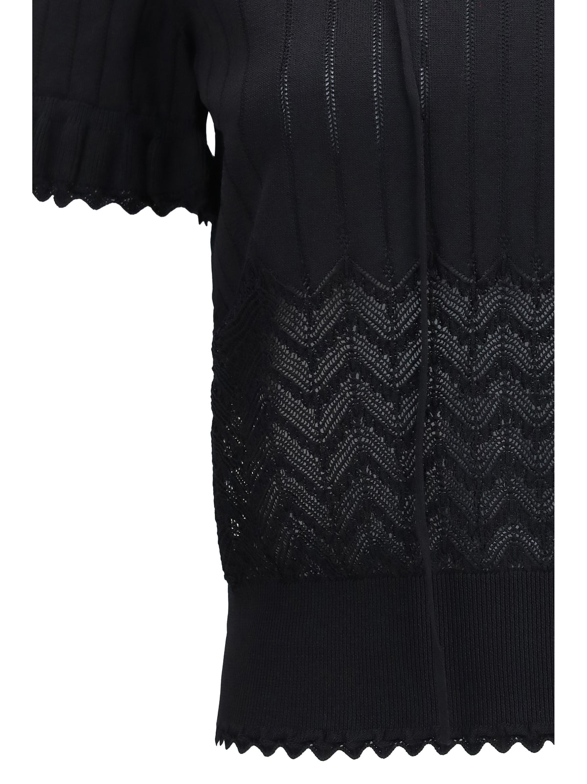 Alexander McQueen Open-knit T-shirt - Black