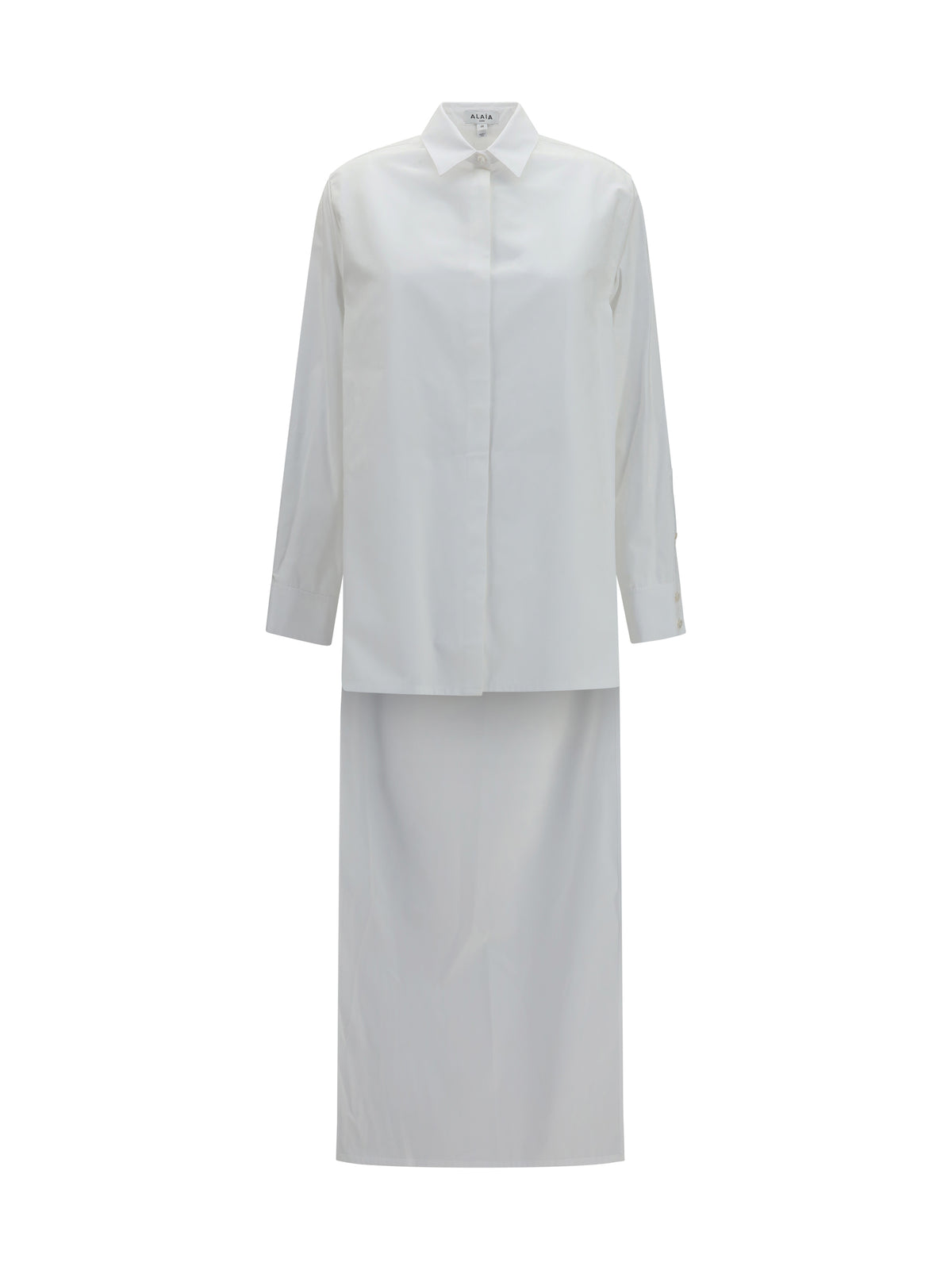 Alaïa Asymmetric cotton poplin Shirt - Blanc