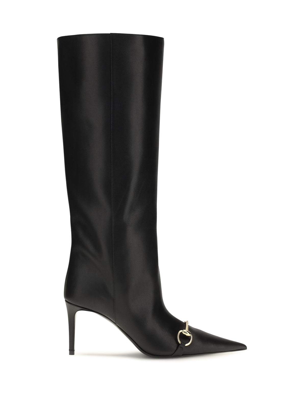 Gucci Slip-on leather Boots with Horsebit - Black