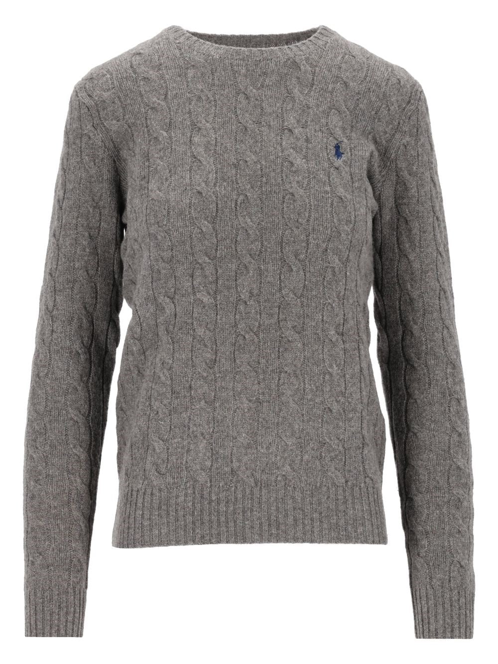 Polo Ralph Lauren Cable-Knit Wool And Cashmere Crewneck Sweater - Grey