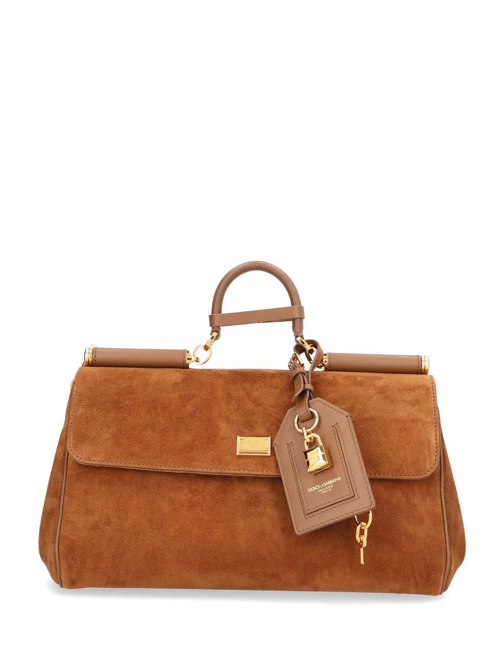 Dolce & Gabbana "My Sicily" Medium Handbag In Split Leather - Brown