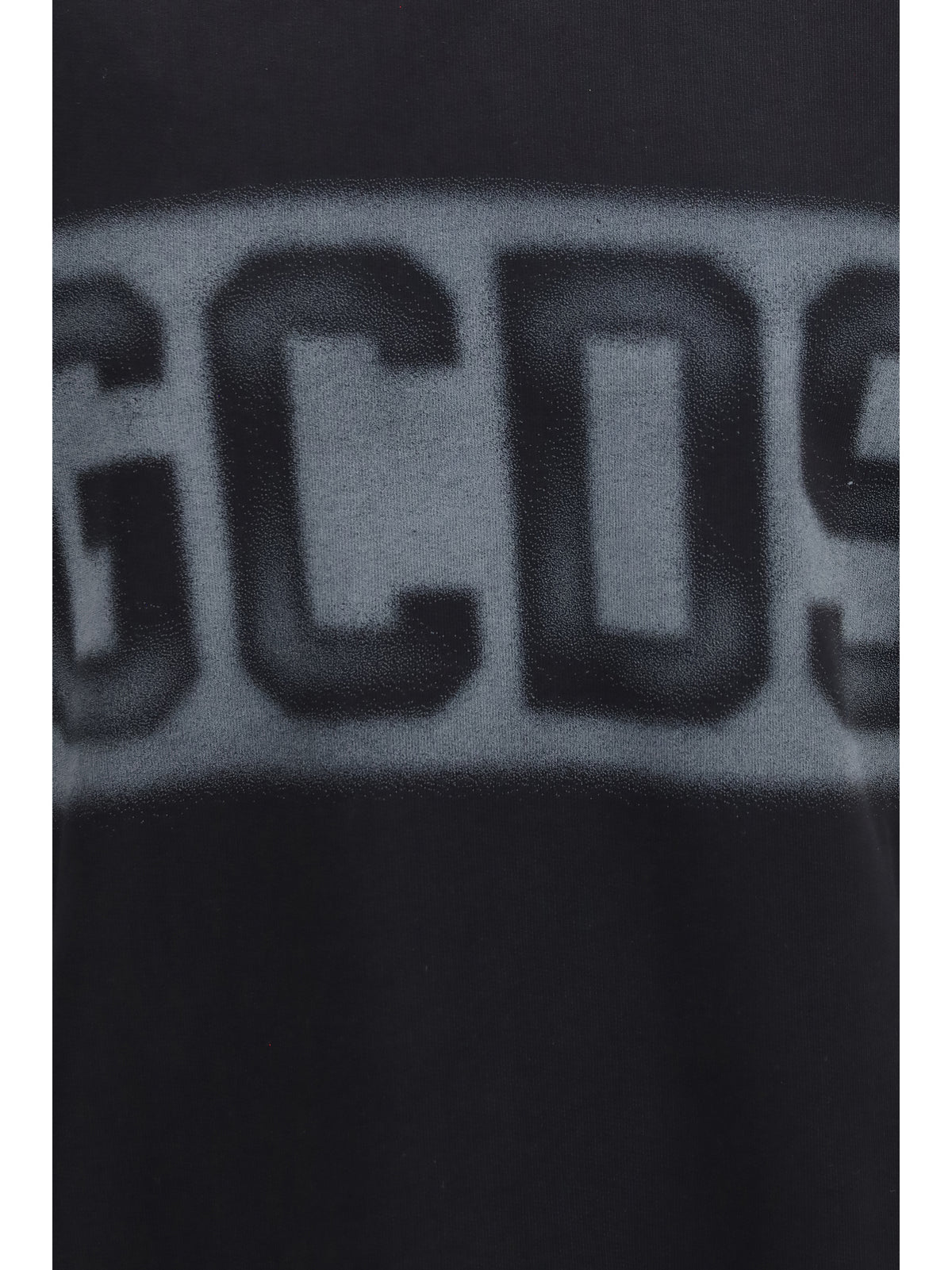 GCDS Logo Spray crewneck Sweatshirt - Black/Grey