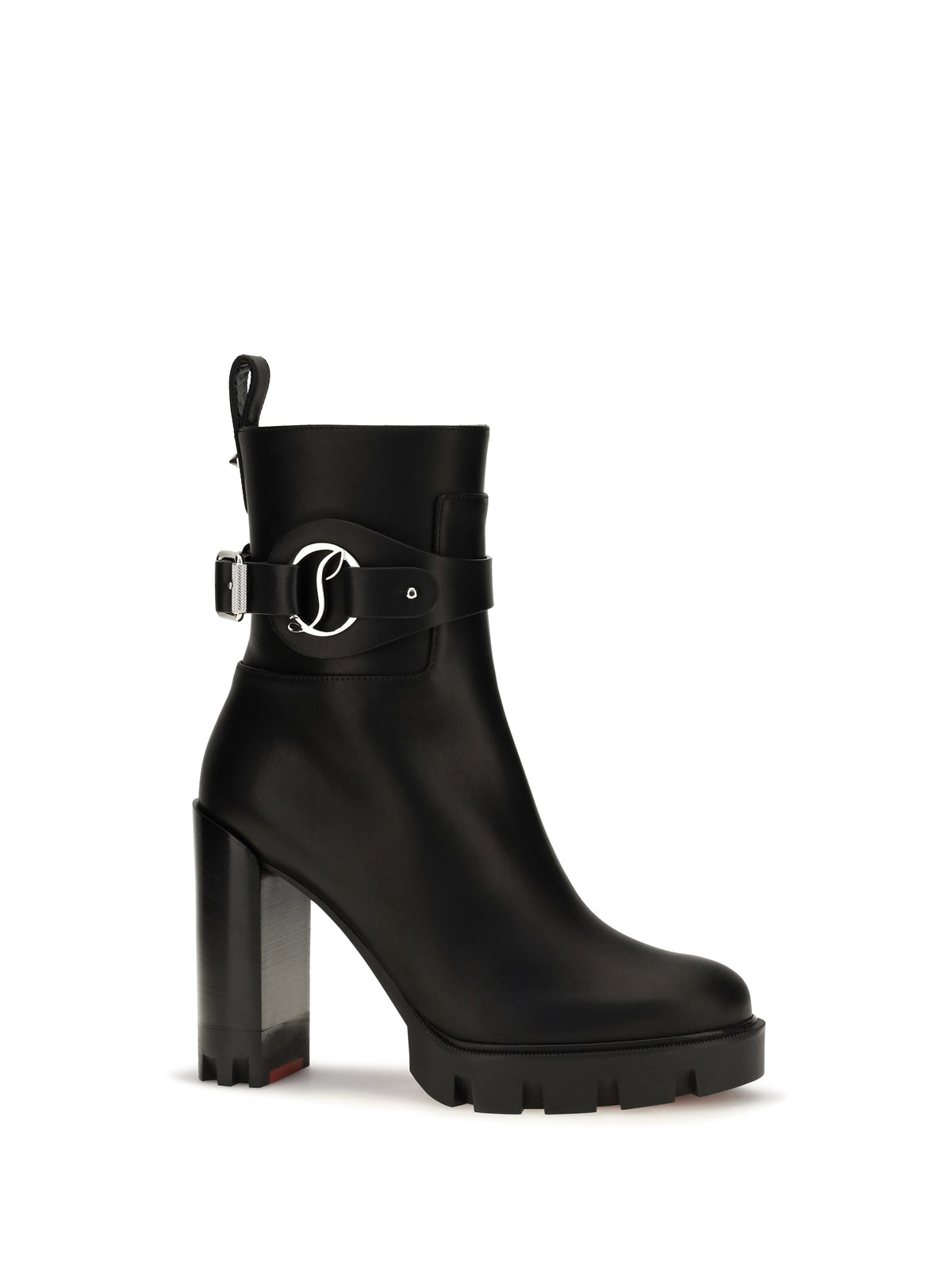 Christian Louboutin Dianouchette Lug leather Ankle Boots - Black/Black Lucido