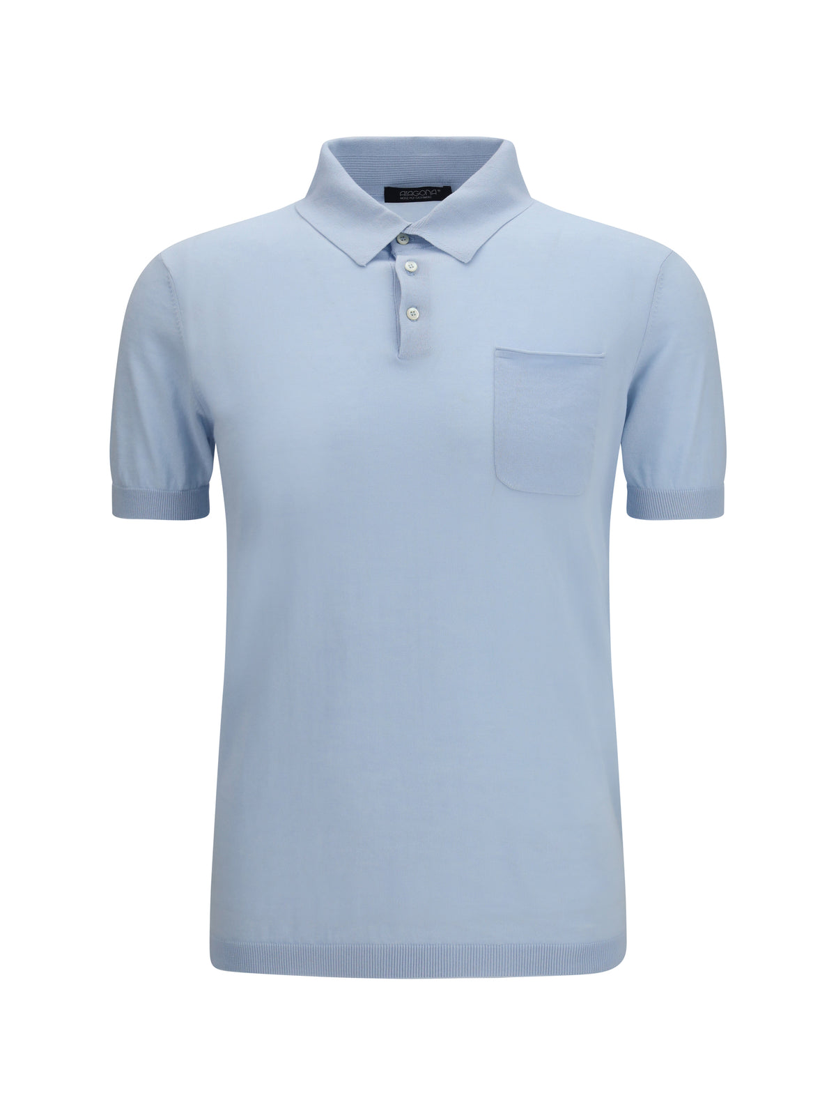 Aragona Cashmere Short-sleeve Polo in cotton - Omphalodes Blue