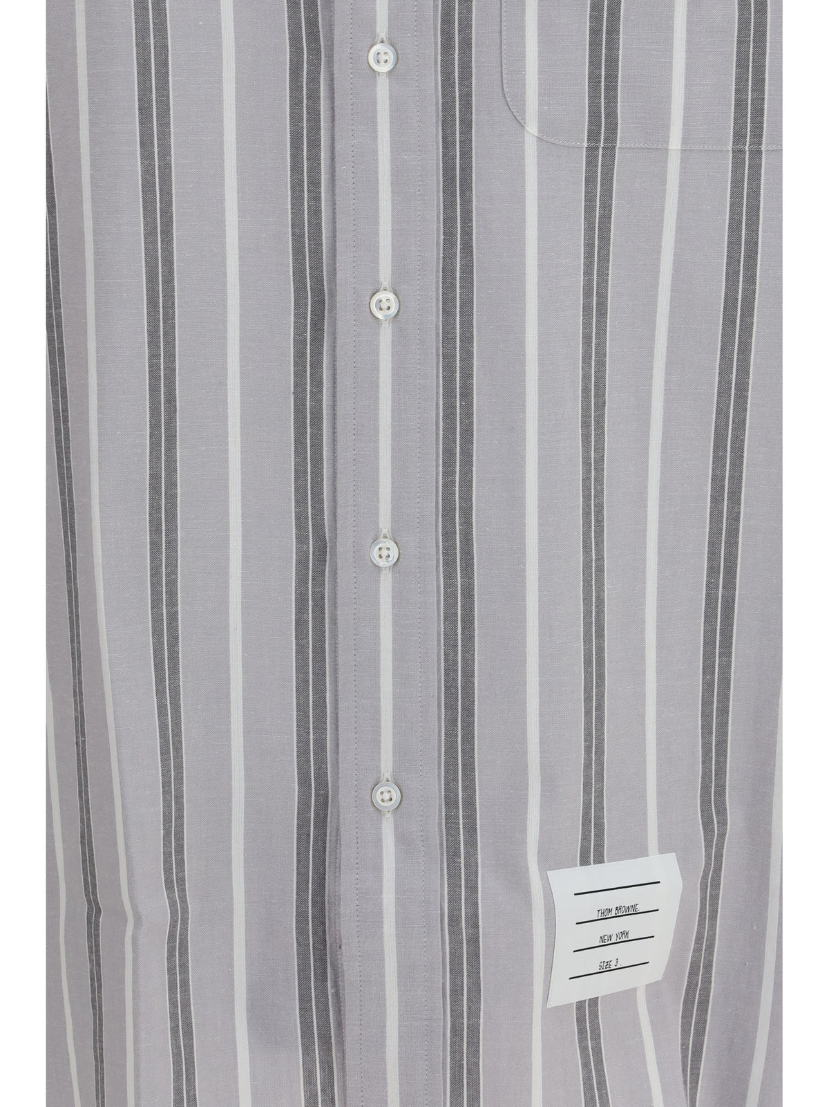 Thom Browne Madras striped armband Shirt - Med Grey