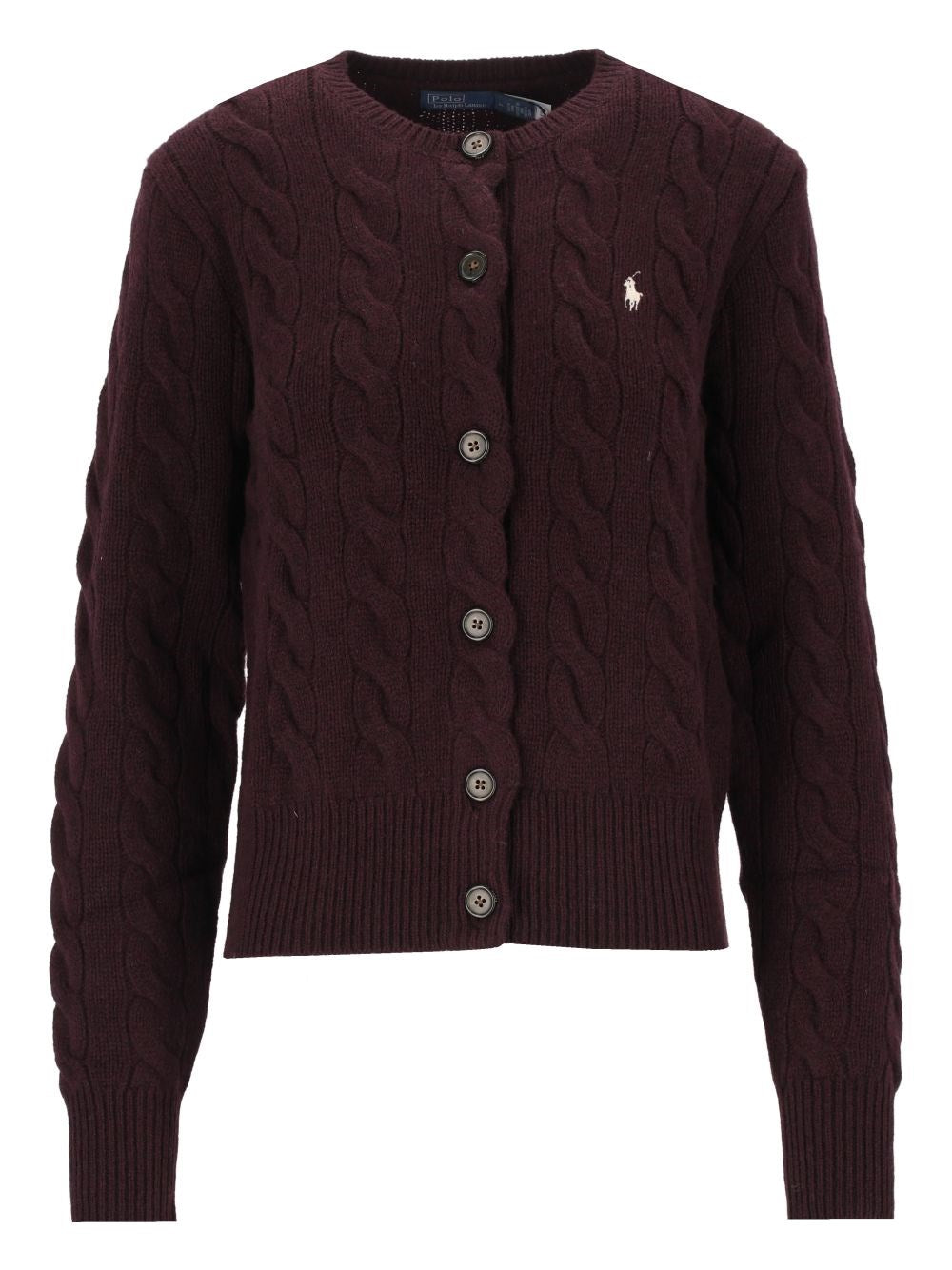 Polo Ralph Lauren Cable-Knit Wool And Cashmere Cardigan - Bordeaux