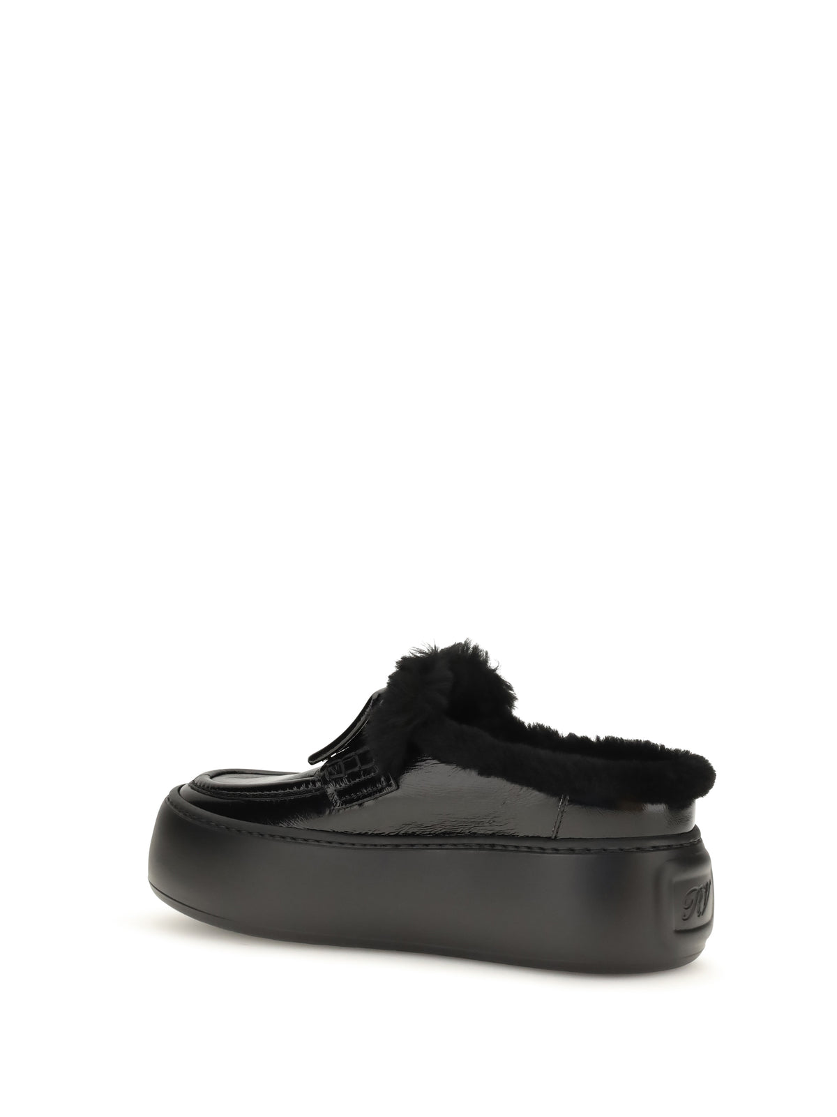 Roger Vivier Viv' Up Shearling Mules - Black
