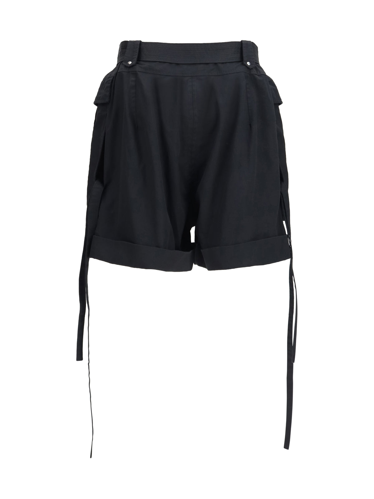 Alexander McQueen Cotton Shorts with belt - Black