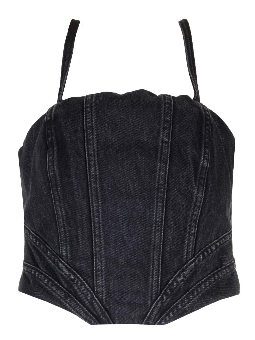 Amiri Faded Black Denim Corset