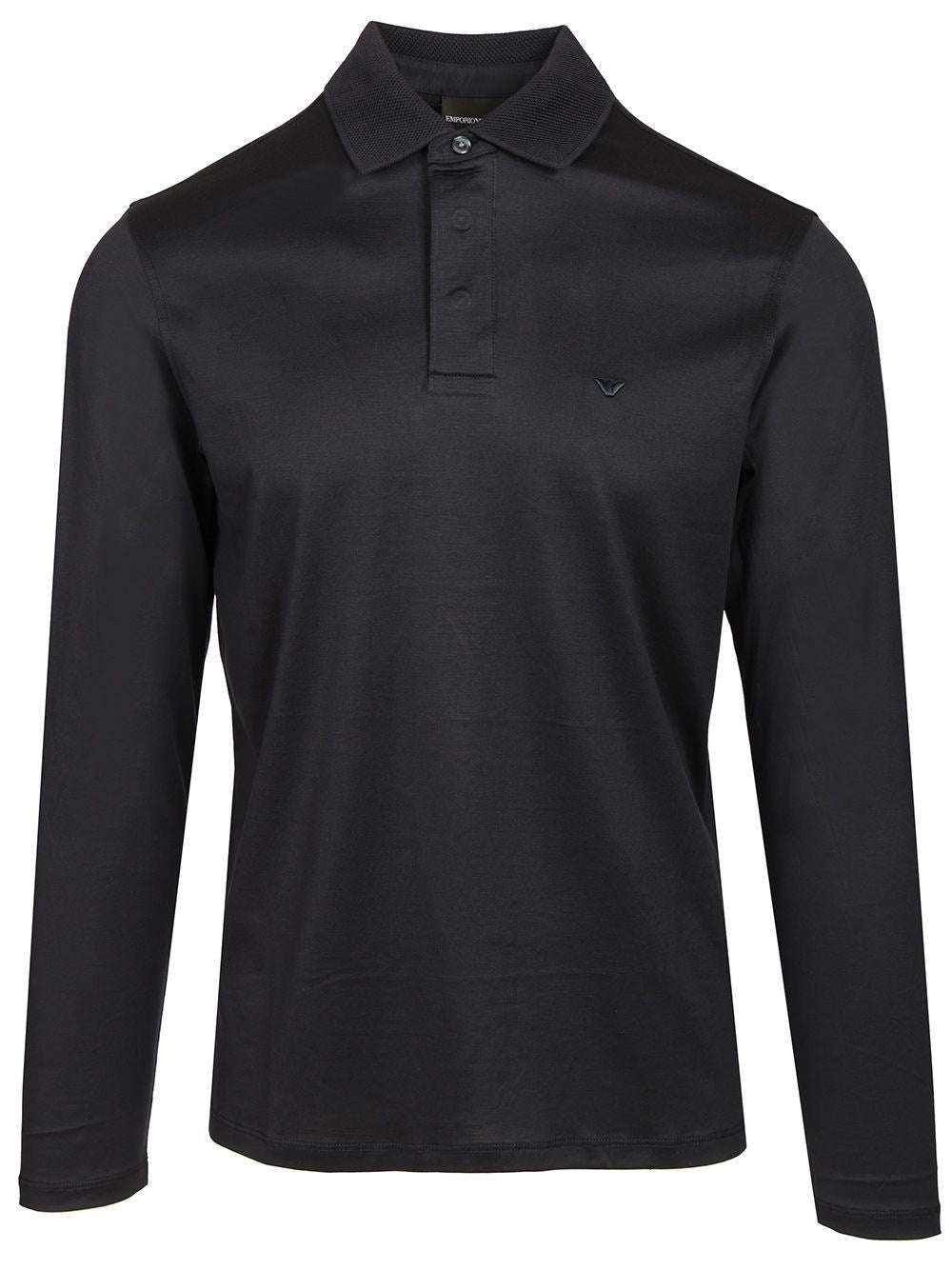 Emporio Armani Long Sleeve Polo Shirt - Blue