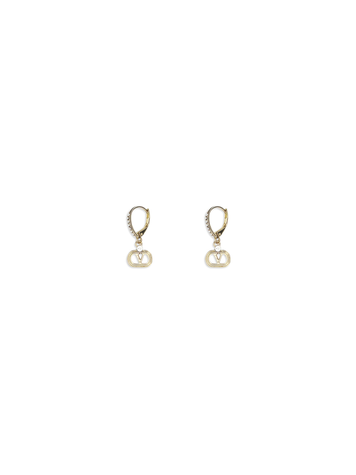 Valentino Garavani Ovalette Earrings in metal and Swarovski® crystals - Gold/Crystal