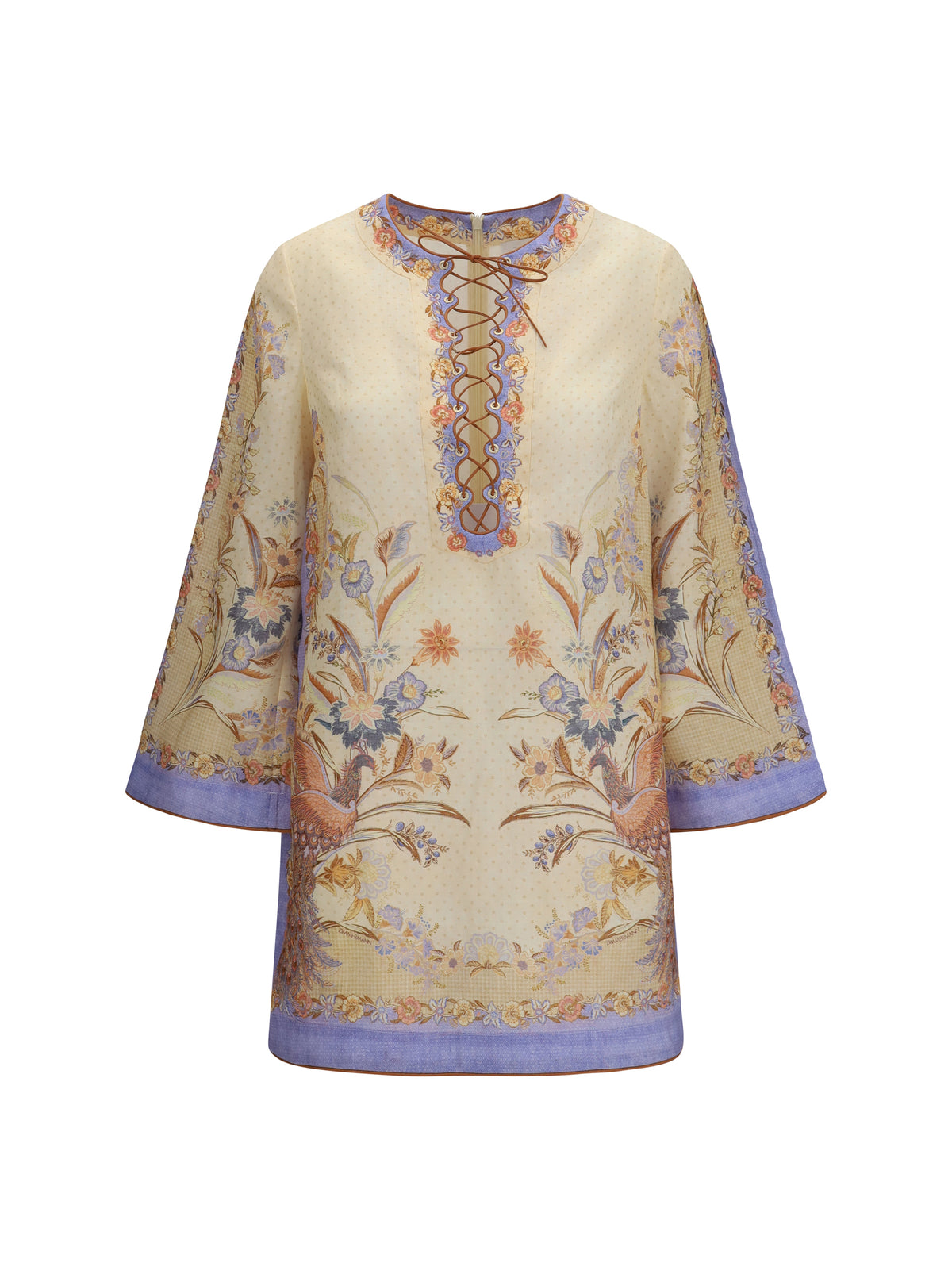 Zimmermann Indra floral tunic Dress - Biscuit Scarf Floral