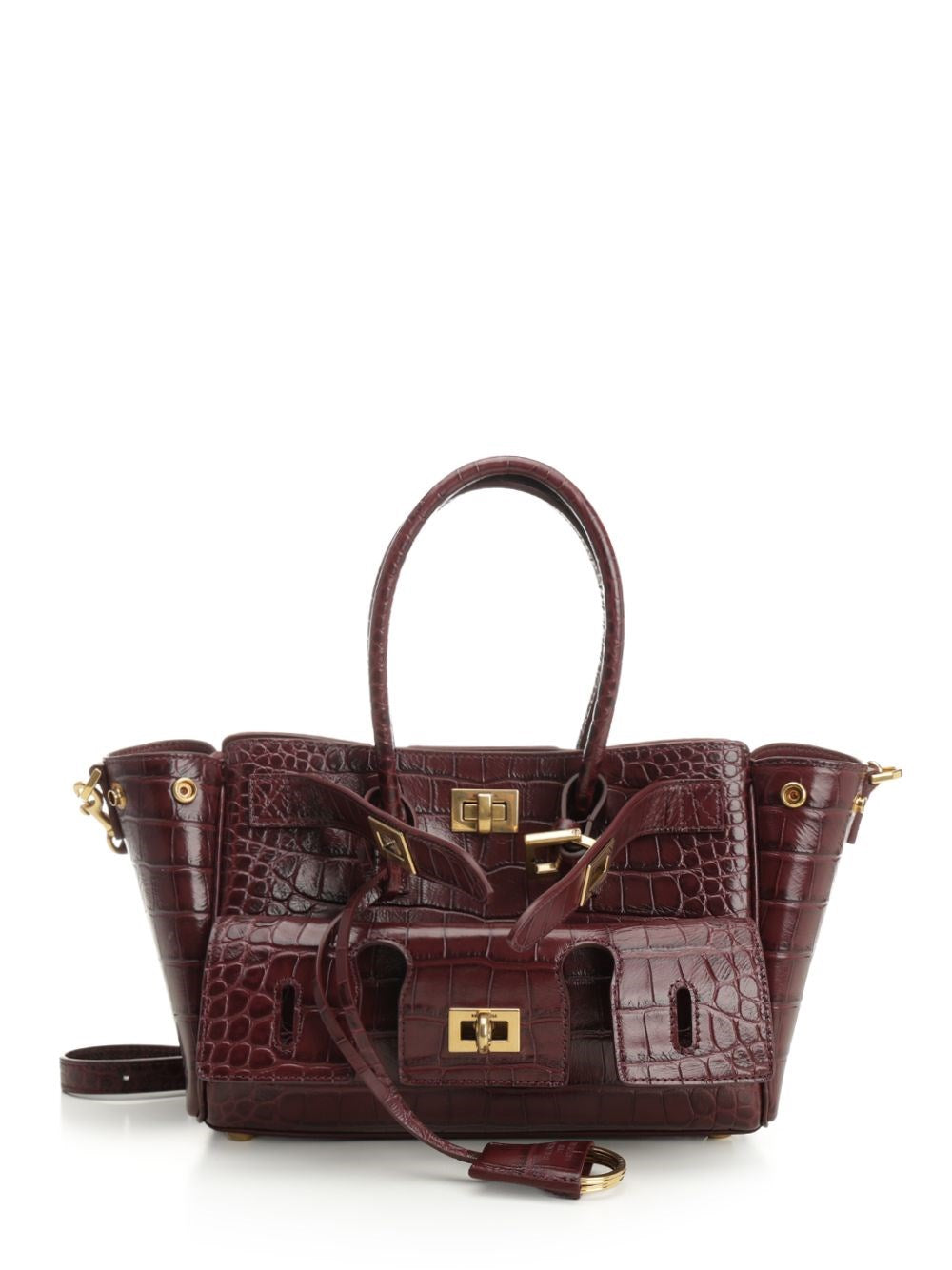 Balenciaga "Carry All Bel Air" Mini Bag - Bordeaux