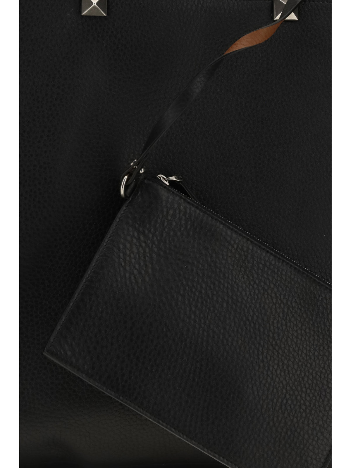 Valentino Reversible Rockstud calfskin Tote Bag - Black/Selleria
