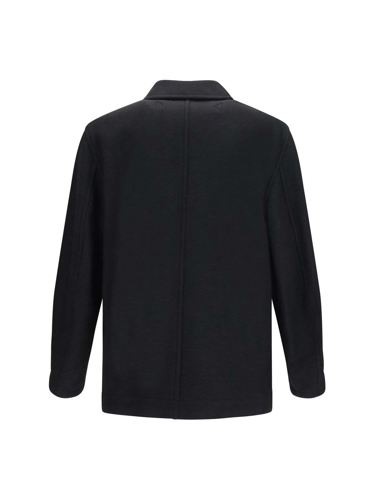 Lemaire Short double-breasted wool and alpaca Coat - Black