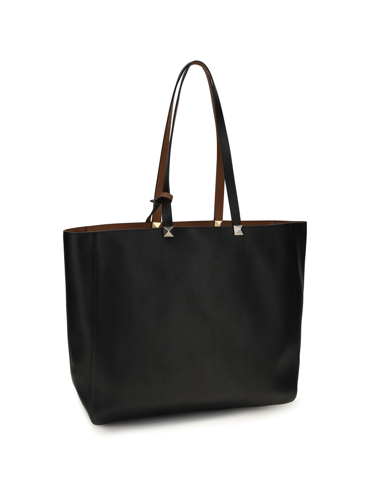 Valentino Reversible Rockstud calfskin Tote Bag - Black/Selleria