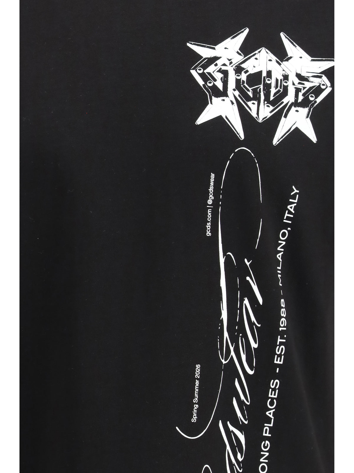 GCDS History print cotton T-shirt - Black/White