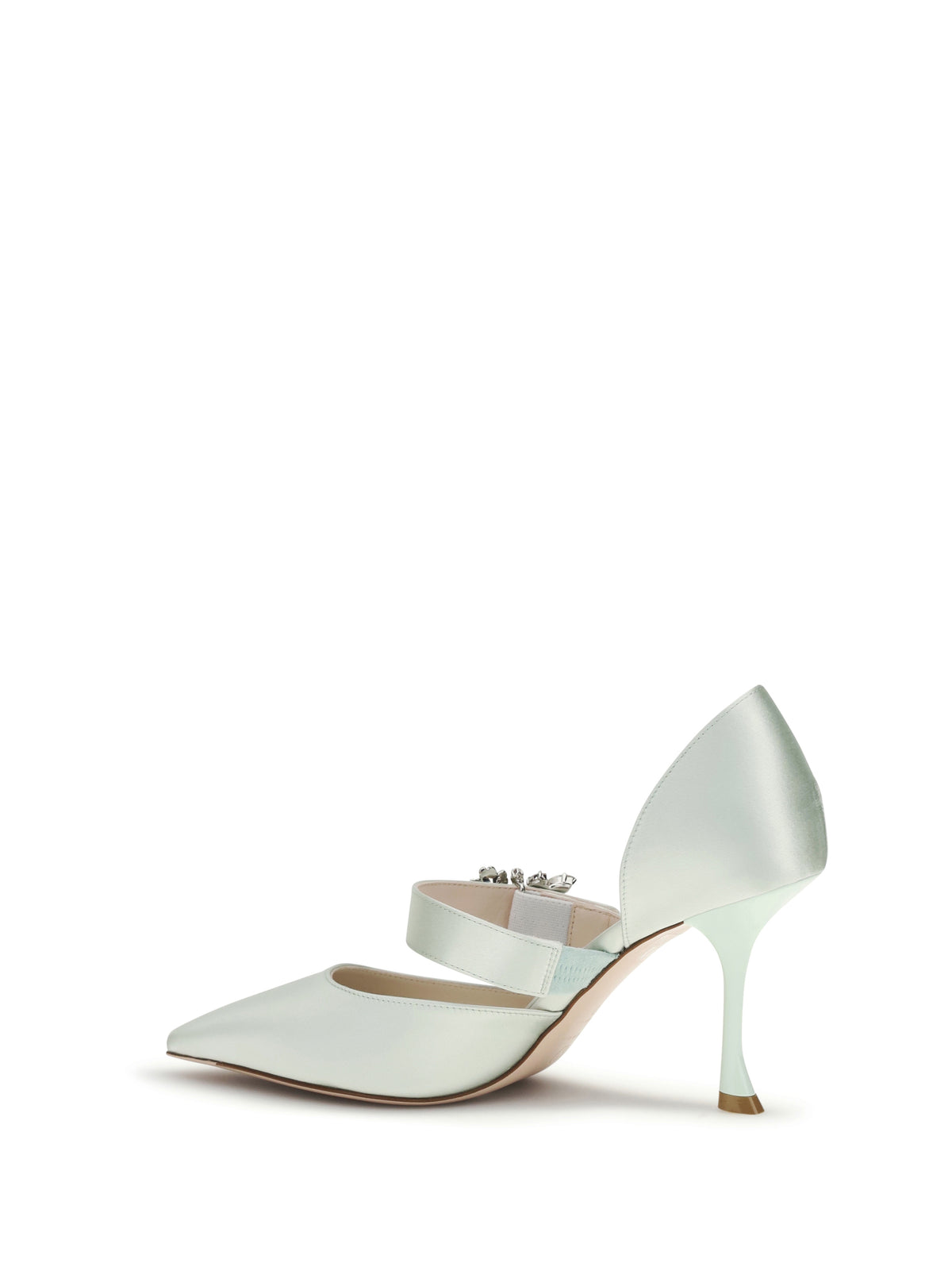 Roger Vivier Efflorescence Dorsay satin Pumps - Acquamarina
