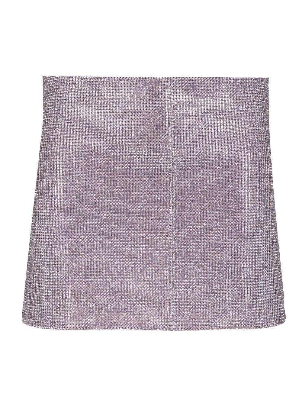 Self-Portrait Metallic Mesh Skirt - Viola