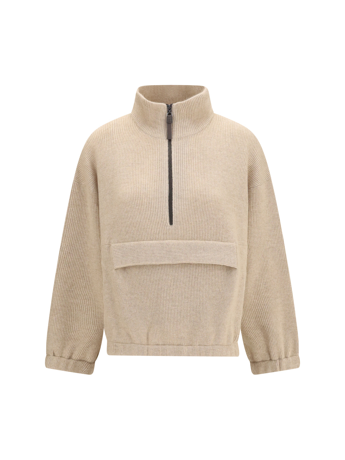 Brunello Cucinelli Cashmere half-zip Sweater - Camel