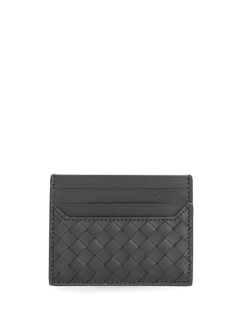 Bottega Veneta Small Woven Credit Card Holder - Black