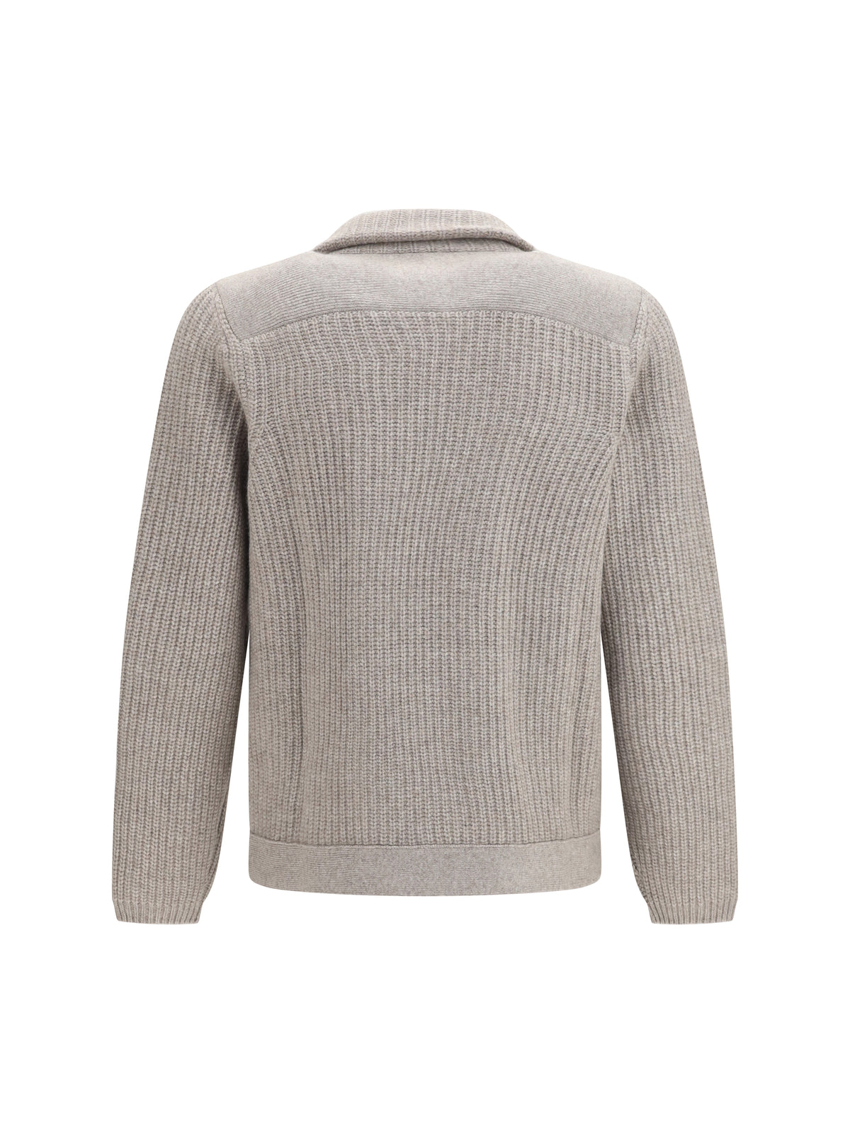 Brunello Cucinelli Marina Cardigan in English Rib Cashmere - Roccia