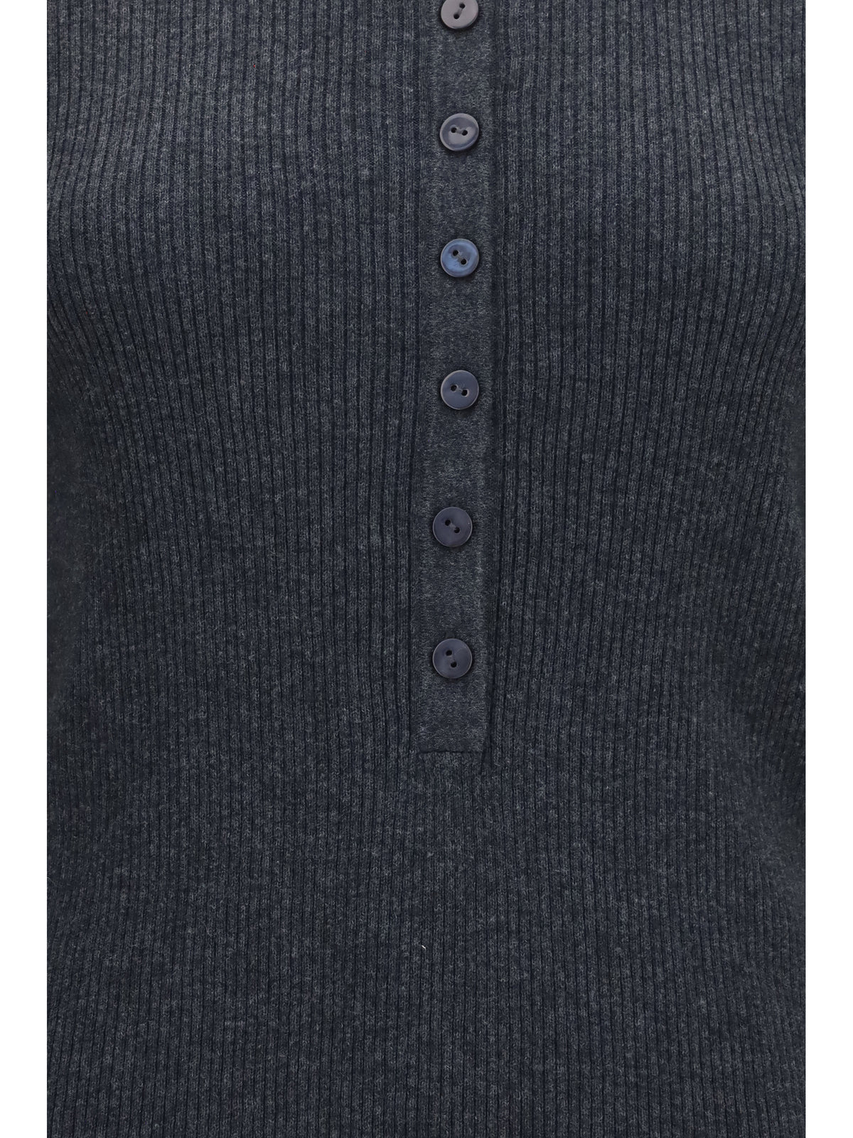 Lisa Yang Airi Henley Sweater in cotton and cashmere - Eclipse