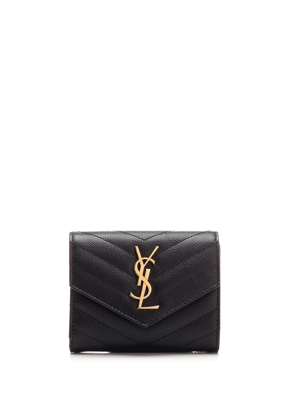 Saint Laurent Small "Cassandre" Wallet - Black