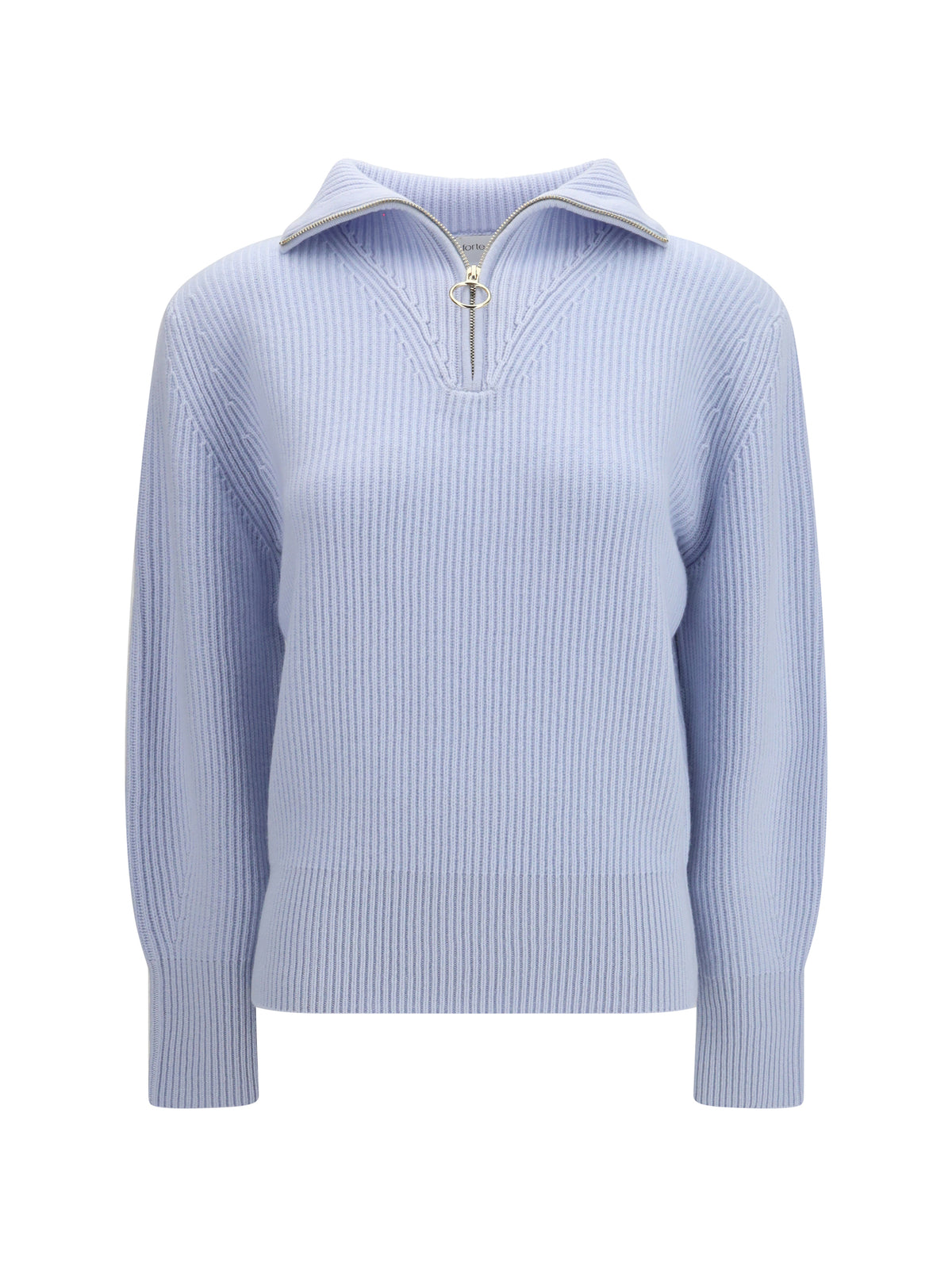 Forte_forte Wool and cashmere half zip Sweater - Celestial