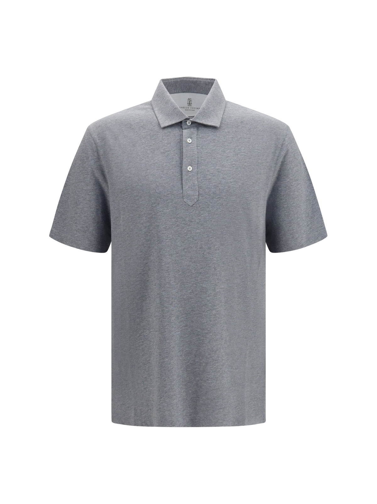 Brunello Cucinelli Cotton jersey Polo with shirt collar - Grey Medium