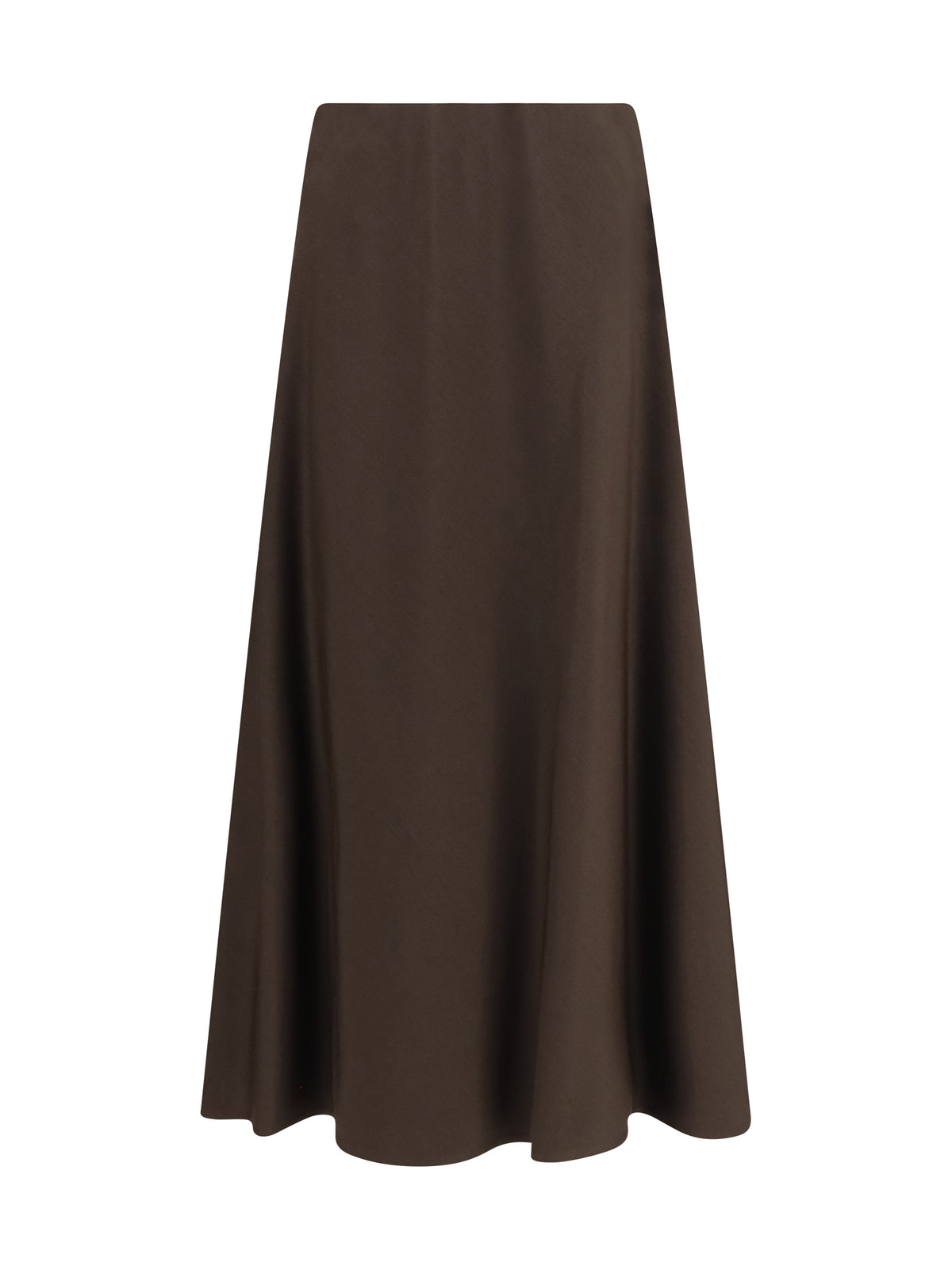 Brunello Cucinelli Flute virgin wool and viscose twill Skirt - Dark Chocolate