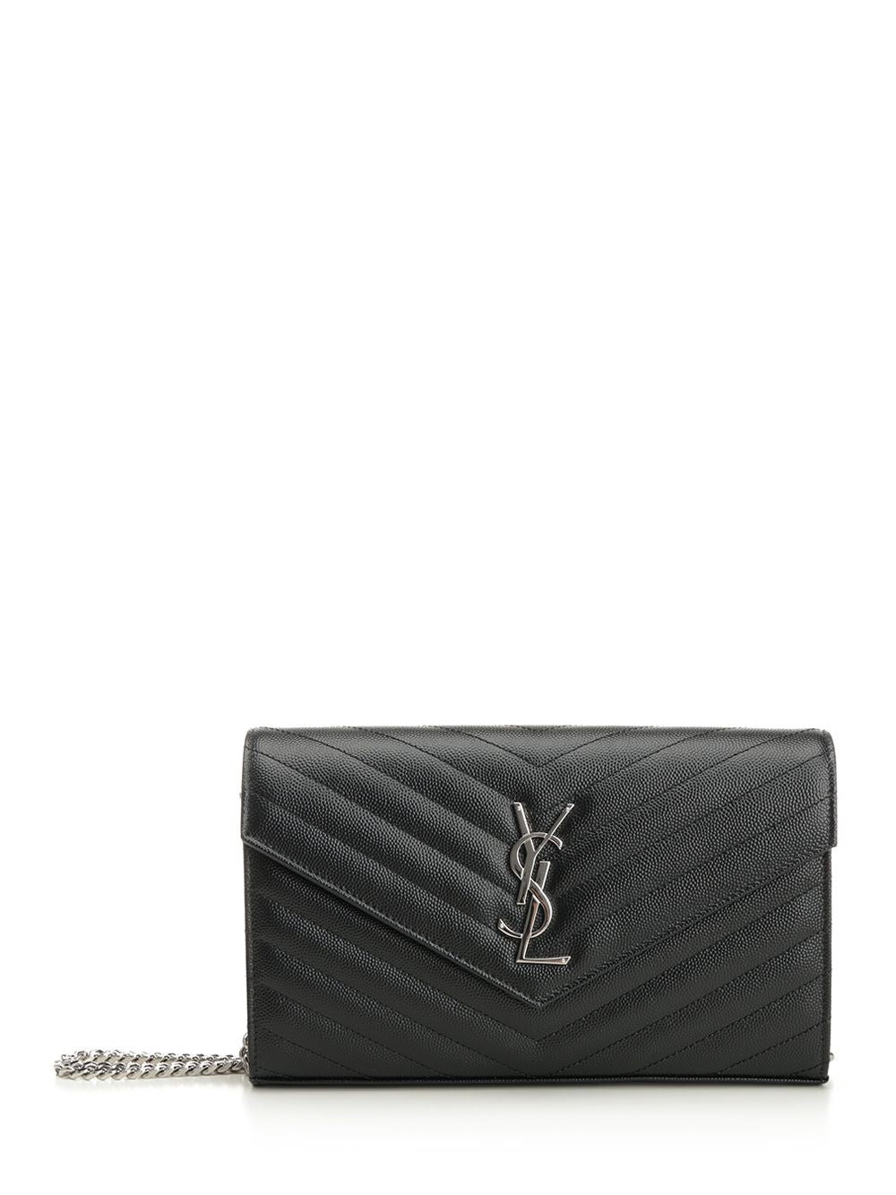 Saint Laurent "Cassandre" Shoulder Bag - Black