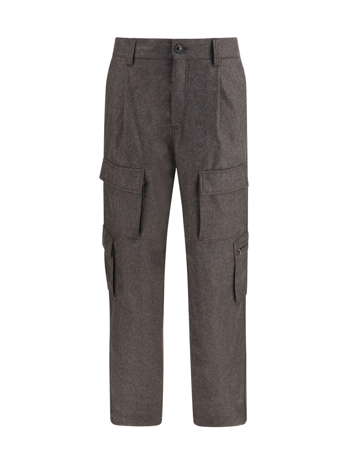 Brunello Cucinelli Virgin wool flannel Cargo Pants - Moro