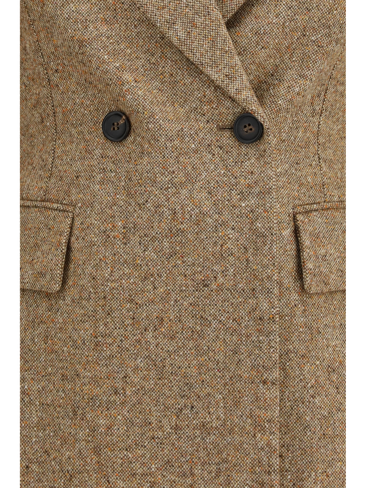 Brunello Cucinelli Virgin wool Donegal Jacket with monili - Olio