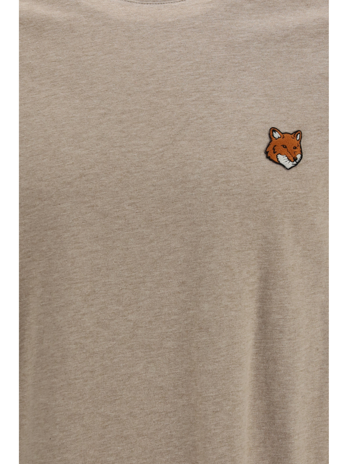 Maison Kitsuné Fox Head Regular T-shirt - Clear Beige Melange