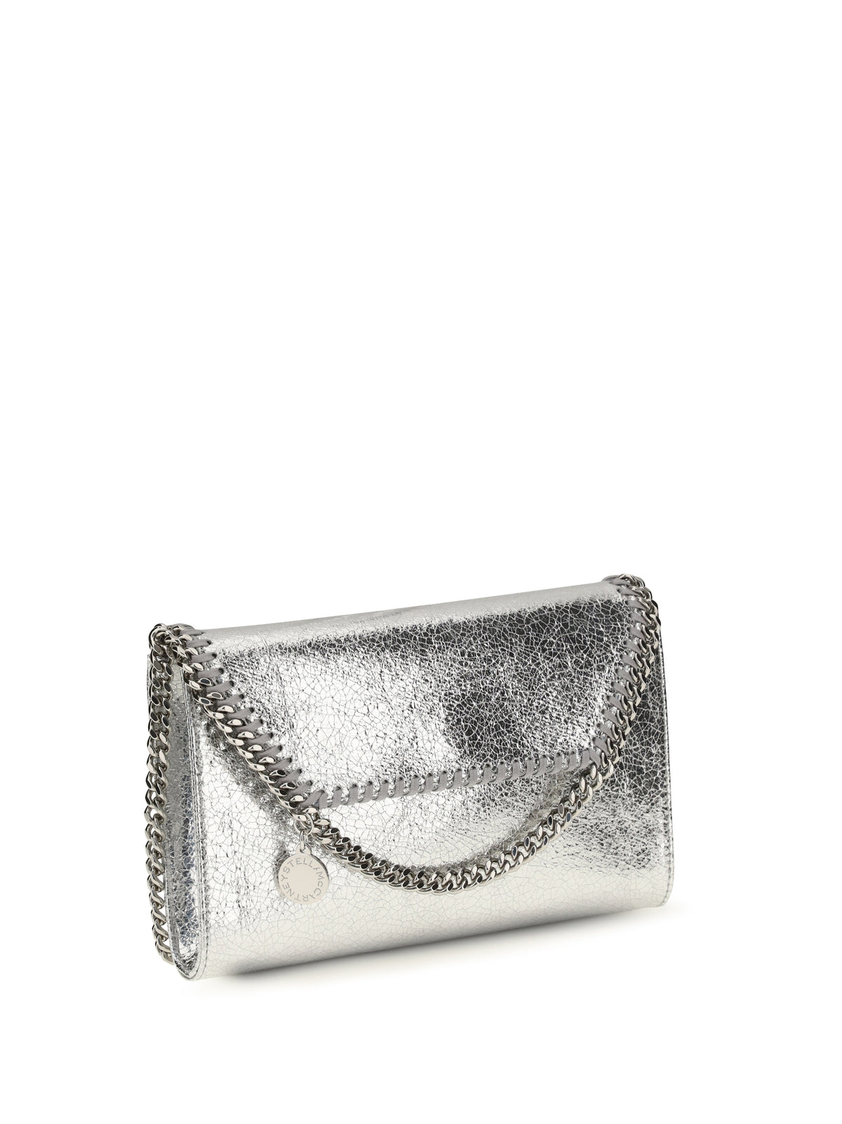 Stella McCartney Falabella metallic fabric Shoulder Bag - Silver