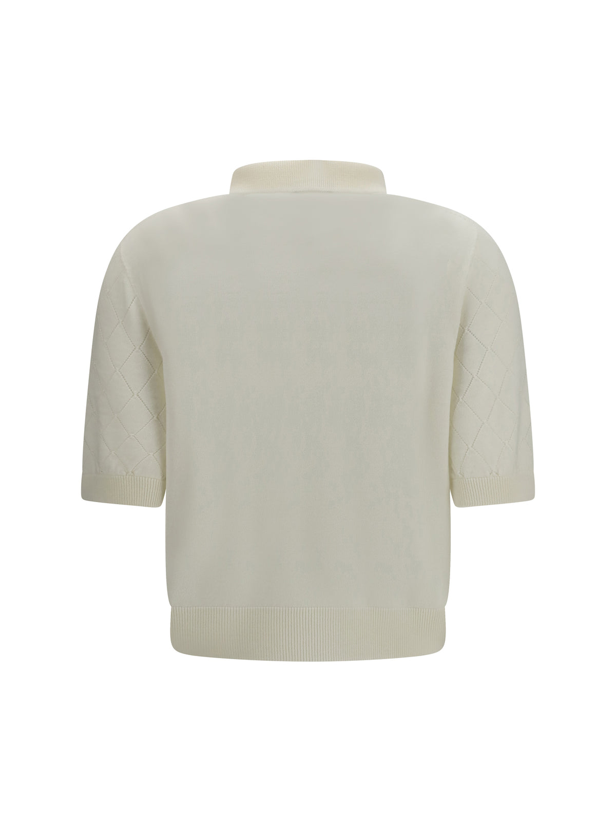 Balmain Wool Polo with vintage buttons - Blanc