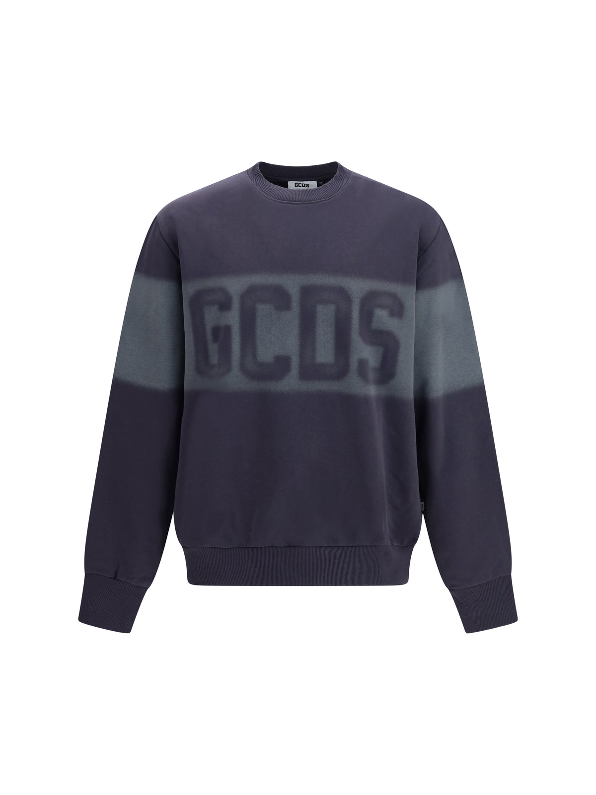 GCDS Logo Spray crewneck Sweatshirt - Meteorite/Grey
