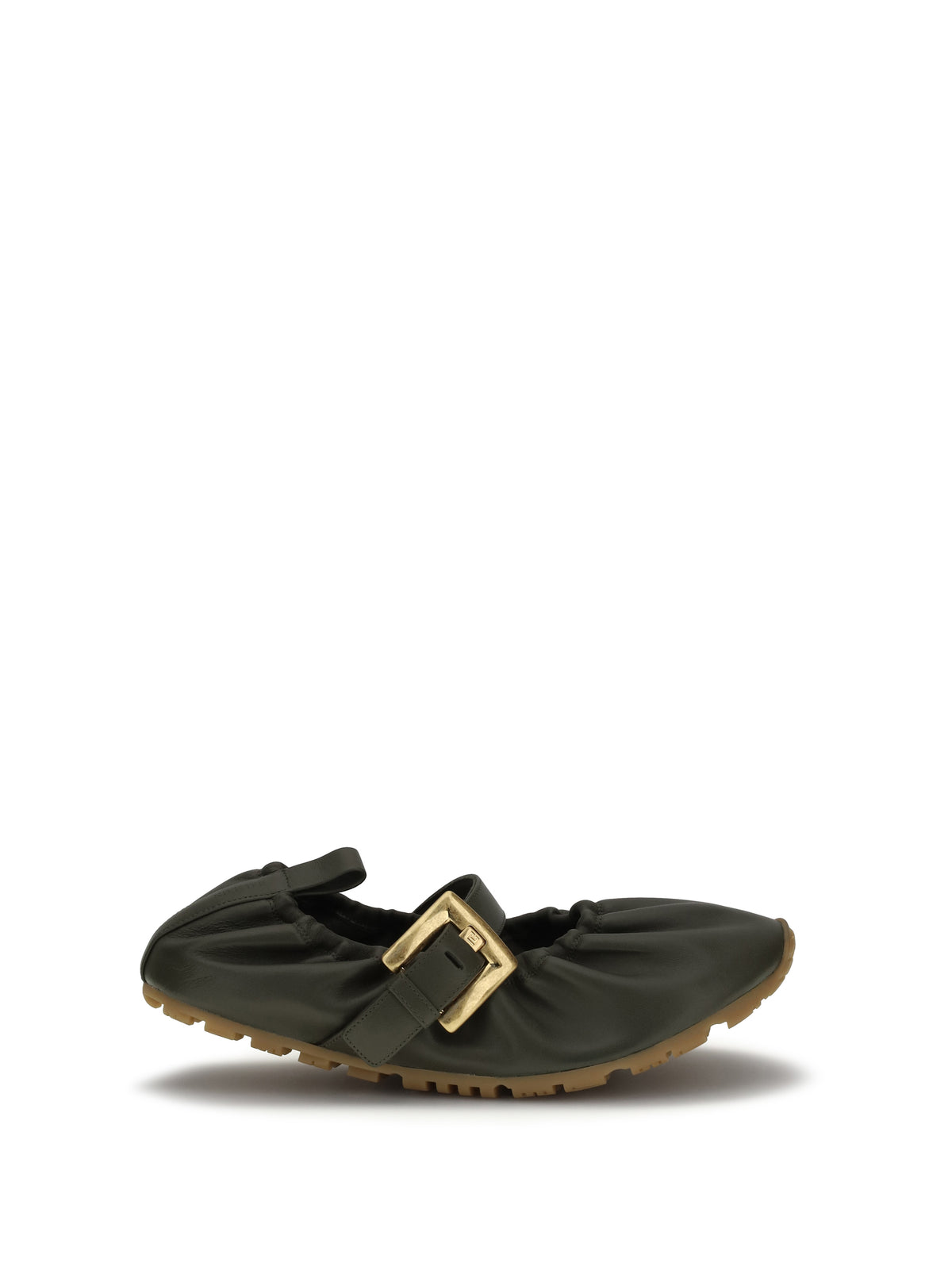 Balmain Buckle strap Ballerinas - 7As Dark Olive