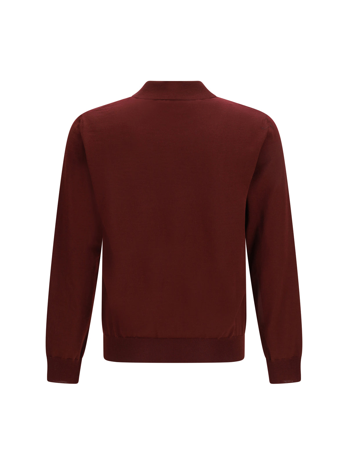 Valentino Wool Polo with VLogo embroidery - Burgundy