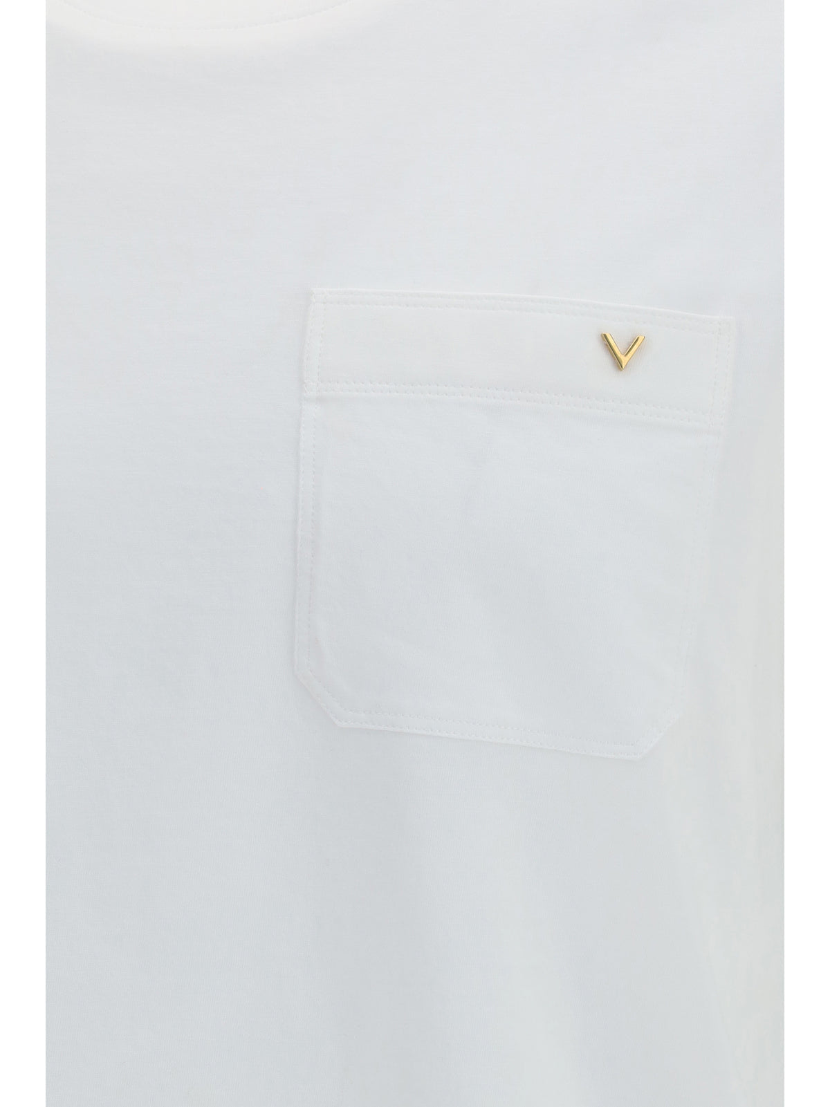 Valentino Cotton T-shirt with VGold - White