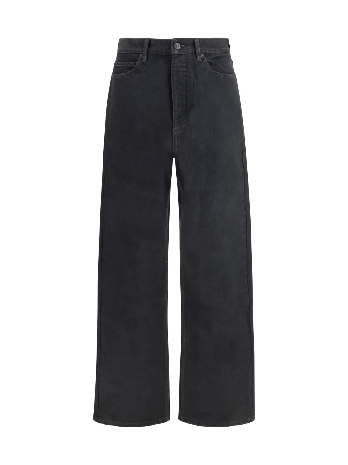Balenciaga High-rise straight-leg Jeans - Lt Vint Blck W Eff