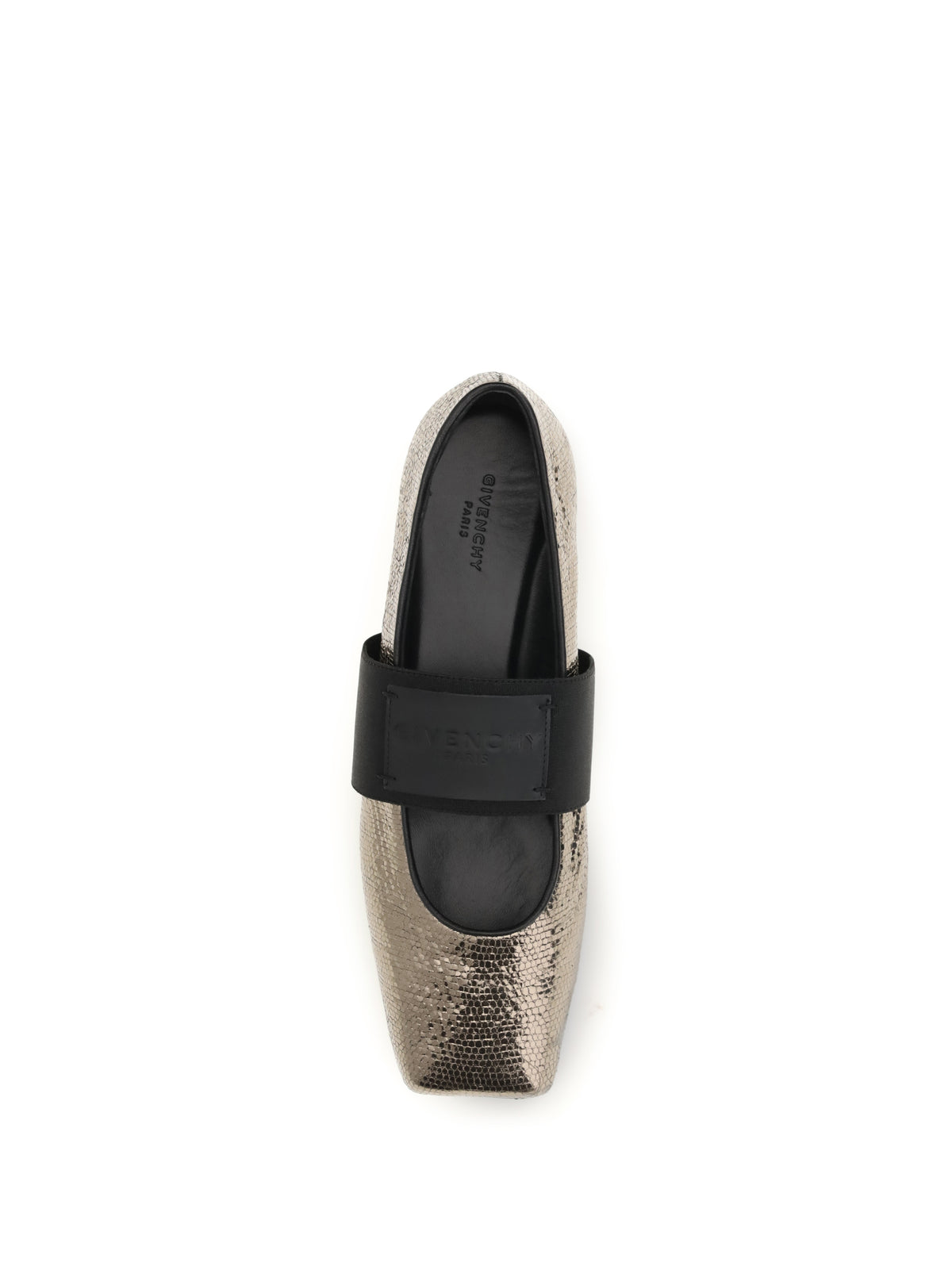 Givenchy Sliced Square Ballerinas in textured leather - Bronze