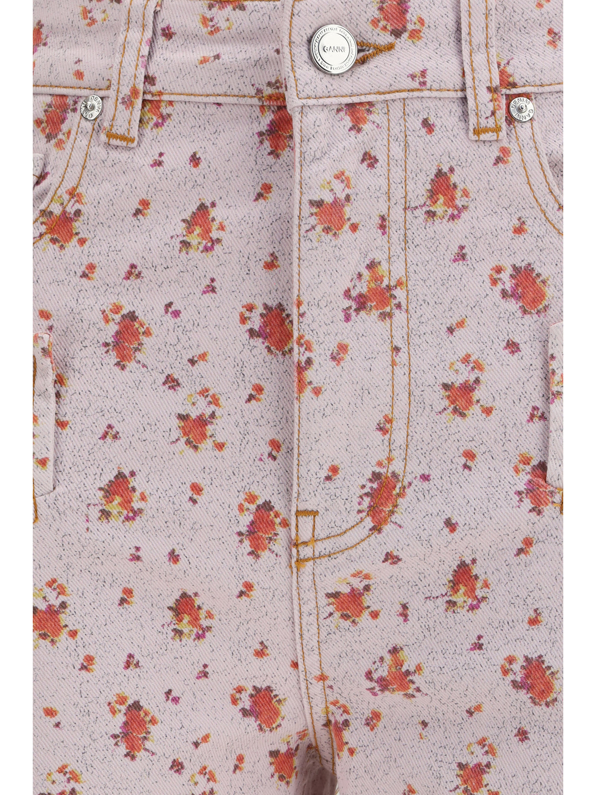 Ganni Printed Capri Pants - Peachskin